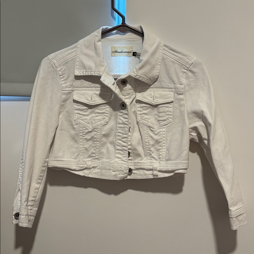 Stradivarius Off-White Denim Jacket